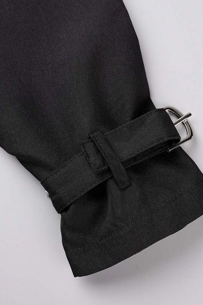 Prendas de abrigo informales con cuello vuelto y parches sólidos