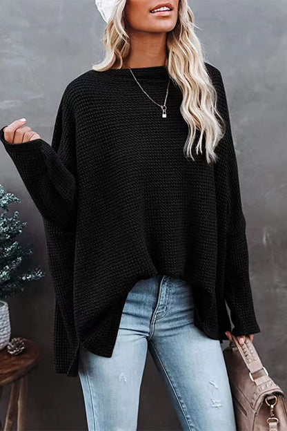 Tops casuales de cuello oblicuo de color sólido