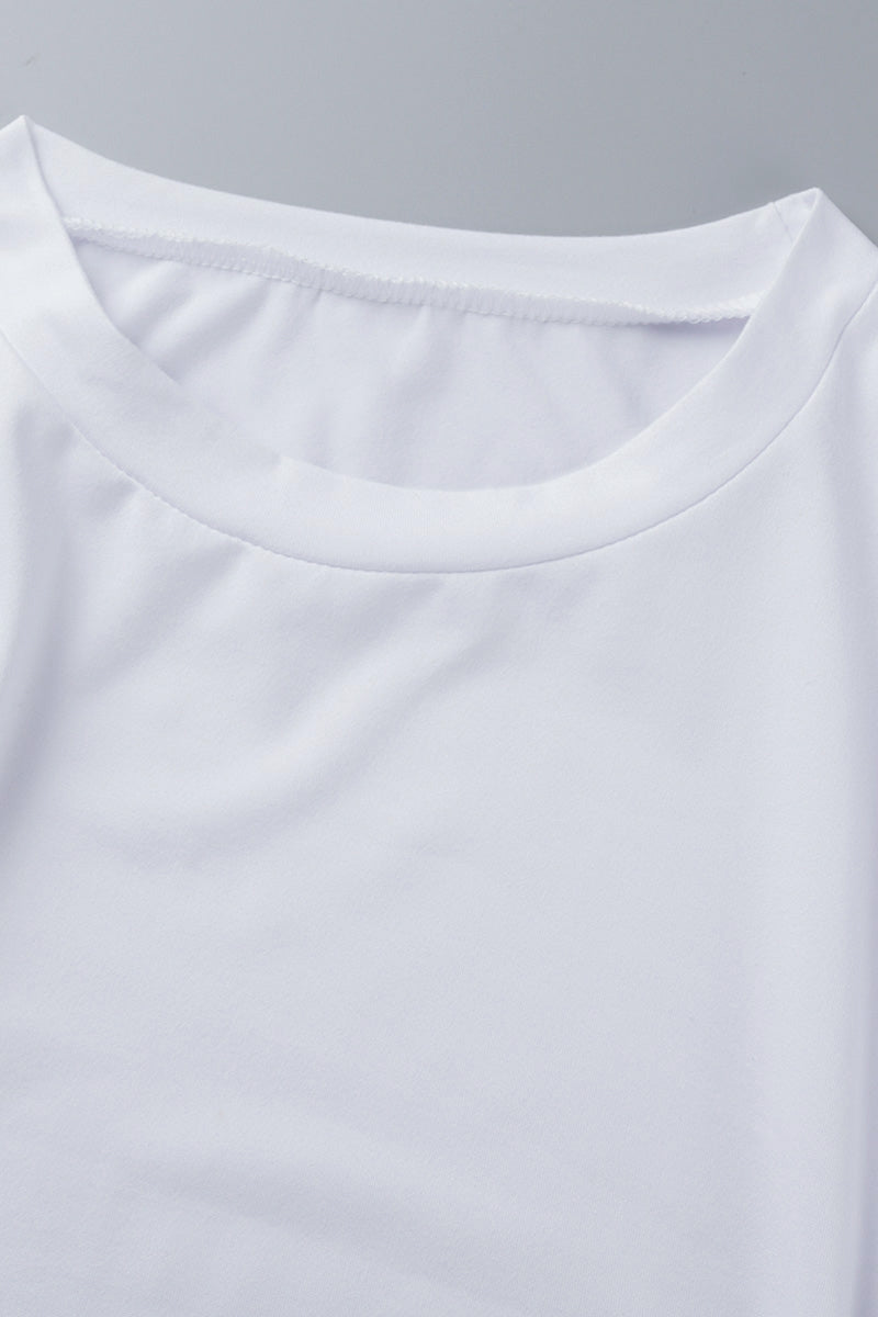 Conjunto informal de dos piezas, liso, asimétrico, cuello redondo, manga larga (16 colores)