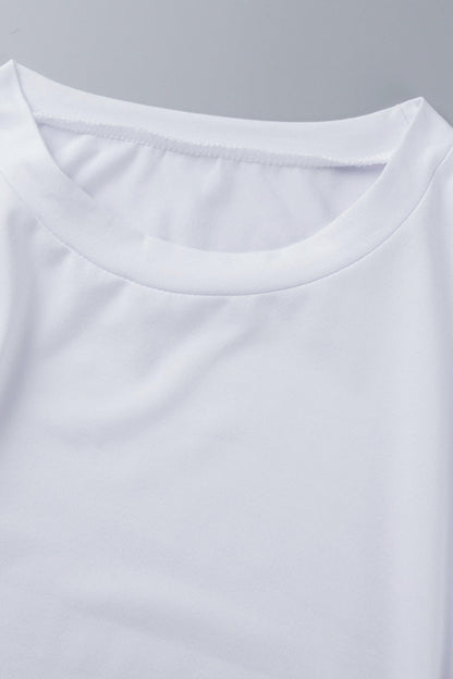 Conjunto informal de dos piezas, liso, asimétrico, cuello redondo, manga larga (16 colores)