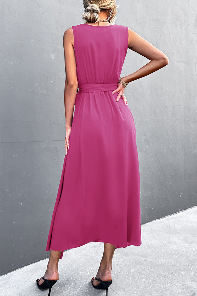 Vestidos sexis de una sola pieza con escote en V y abertura (5 colores)