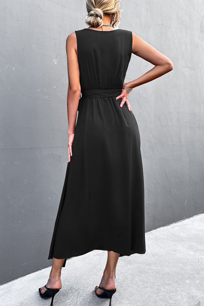 Vestidos sexis de una sola pieza con escote en V y abertura (5 colores)