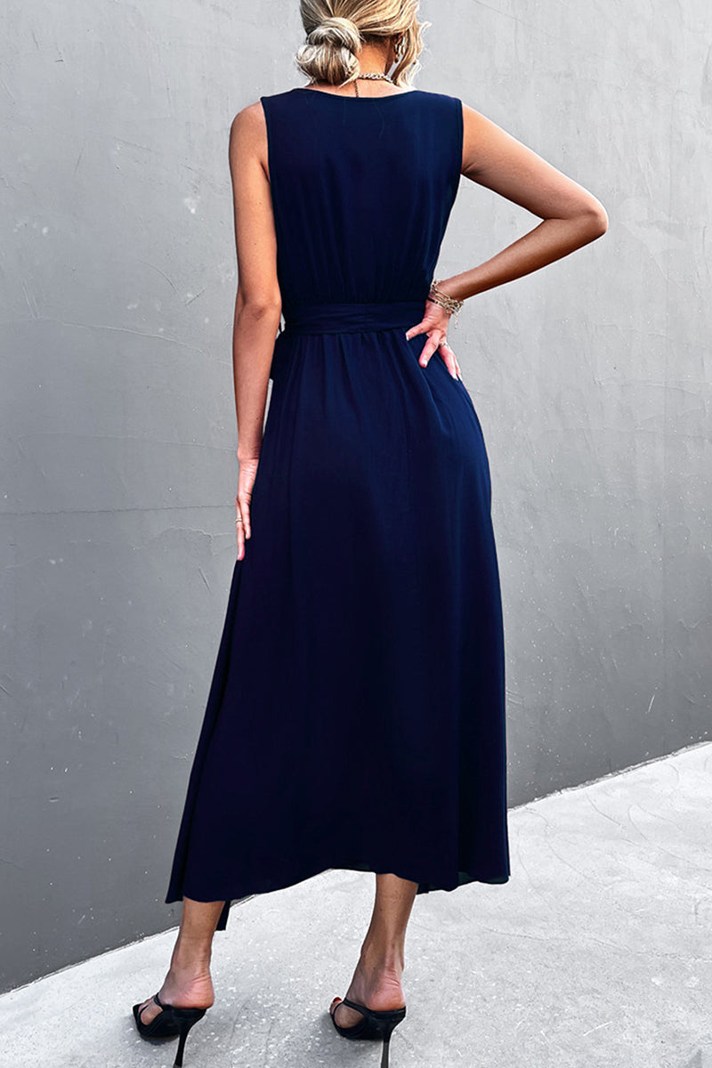 Vestidos sexis de una sola pieza con escote en V y abertura (5 colores)