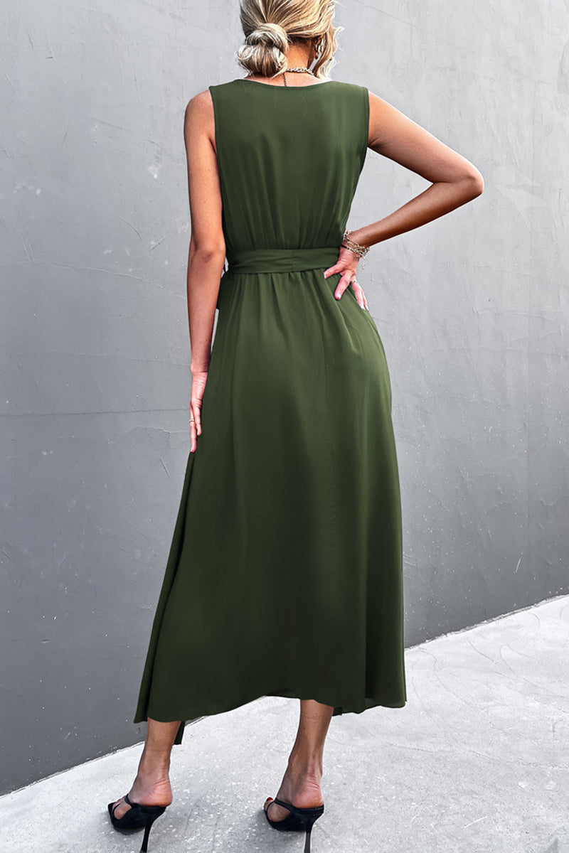 Vestidos sexis de una sola pieza con escote en V y abertura (5 colores)