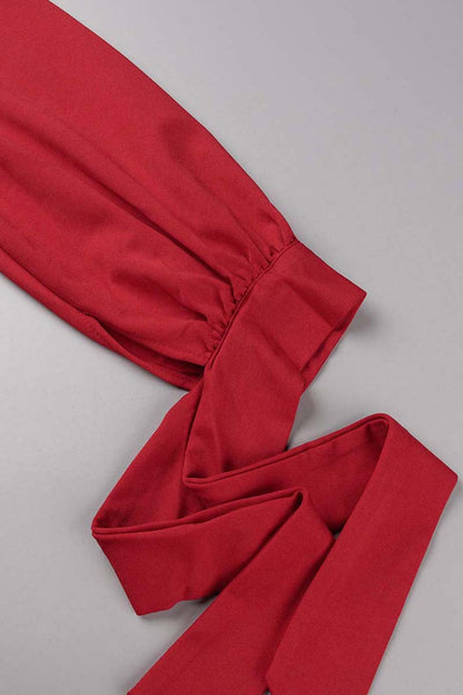 Monos casuales de moda con cuello oblicuo y vendaje liso (3 colores)