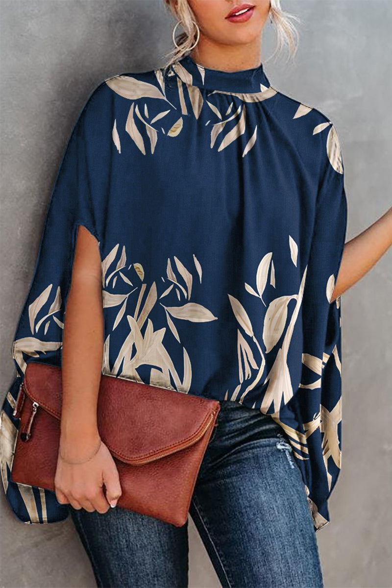 Blusas casuales con cuello redondo y estampado (10 colores)
