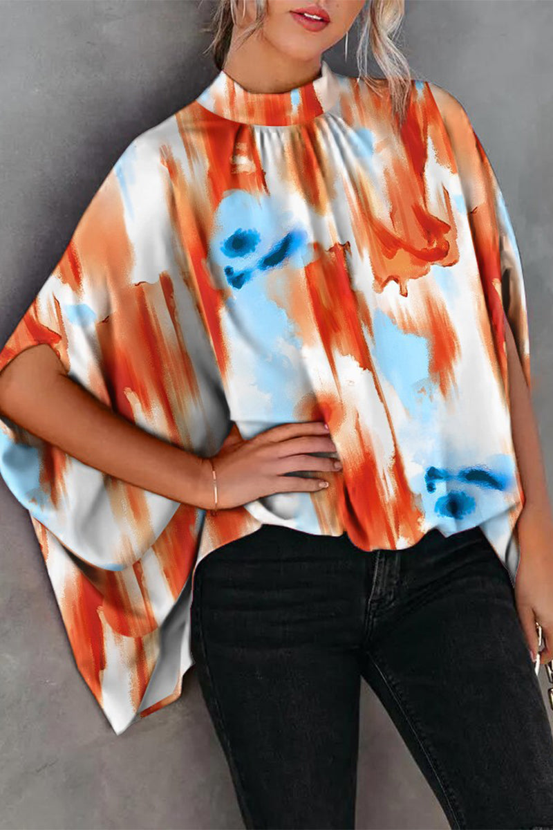 Blusas casuales con cuello redondo y estampado (10 colores)