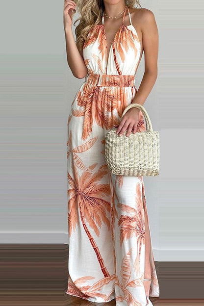 Mono holgado con tirantes finos y estampado sencillo e informal (6 colores)