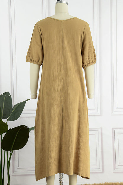 Vestidos casuales sencillos de cuello redondo (3 colores)