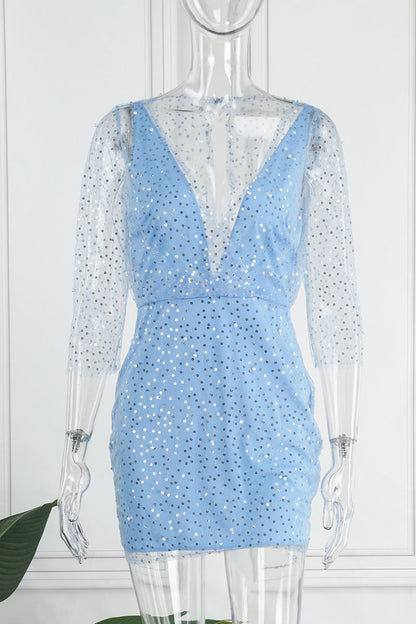Vestidos sexis con falda lápiz y cuello en V