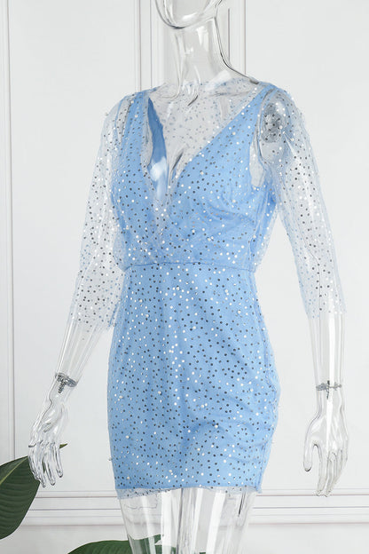 Vestidos sexis con falda lápiz y cuello en V