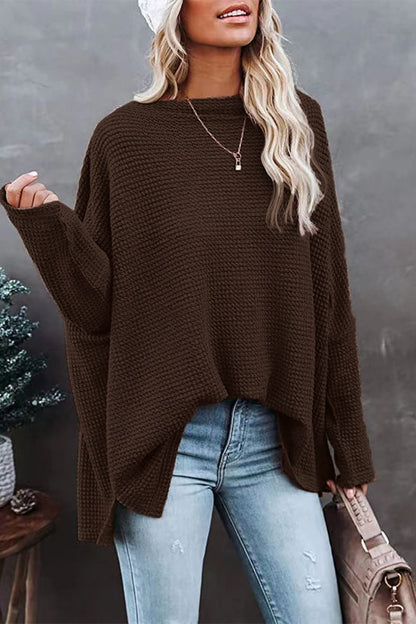 Tops casuales de cuello oblicuo de color sólido