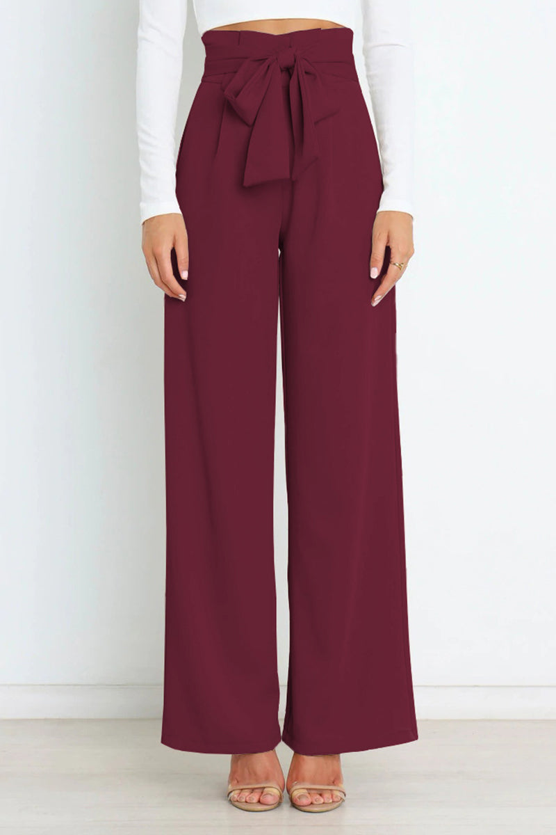 Pantalones de trabajo sencillos, lisos, con cinturón, sueltos, de cintura alta, rectos, de color liso (11 colores)
