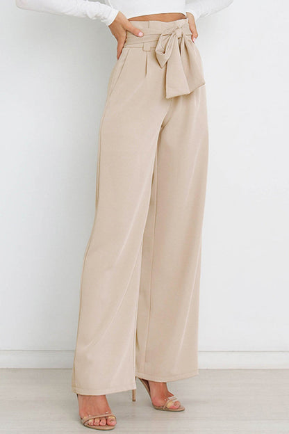 Pantalones de trabajo sencillos, lisos, con cinturón, sueltos, de cintura alta, rectos, de color liso (11 colores)