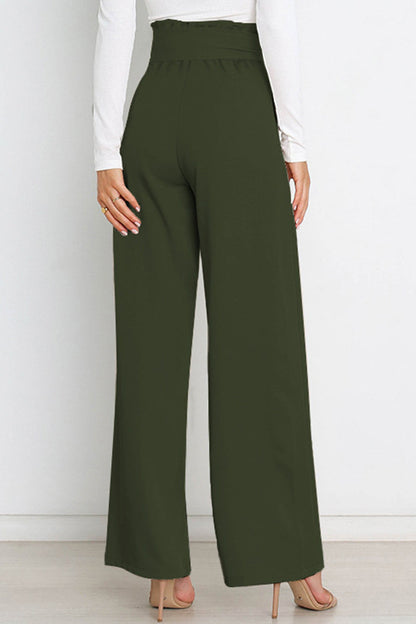 Pantalones de trabajo sencillos, lisos, con cinturón, sueltos, de cintura alta, rectos, de color liso (11 colores)