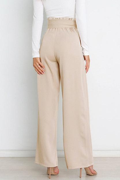 Pantalones de trabajo sencillos, lisos, con cinturón, sueltos, de cintura alta, rectos, de color liso (11 colores)