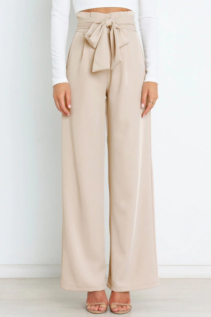 Pantalones de trabajo sencillos, lisos, con cinturón, sueltos, de cintura alta, rectos, de color liso (11 colores)