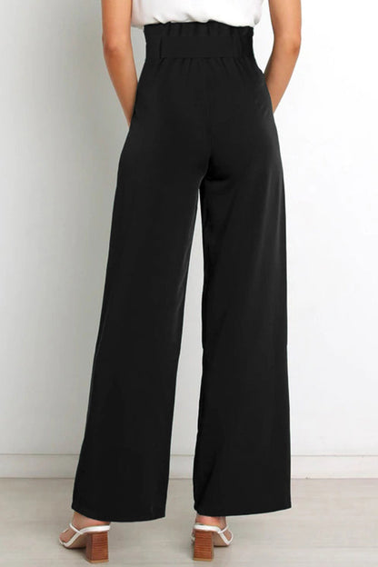 Pantalones de trabajo sencillos, lisos, con cinturón, sueltos, de cintura alta, rectos, de color liso (11 colores)