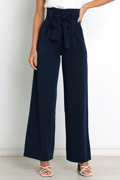 Pantalones de trabajo sencillos, lisos, con cinturón, sueltos, de cintura alta, rectos, de color liso (11 colores)