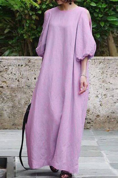 Vestidos casuales sencillos de cuello redondo (3 colores)
