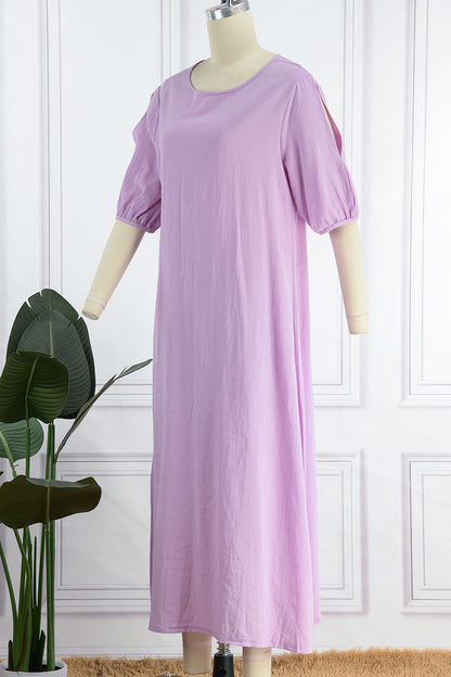 Vestidos casuales sencillos de cuello redondo (3 colores)