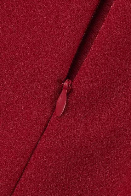 Elegante vestido recto con cuello redondo, abertura y espalda descubierta, de patchwork liso (3 colores)