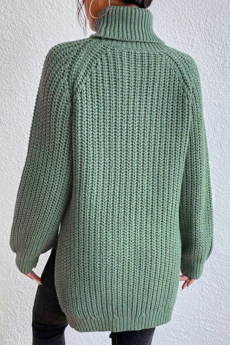 Suéteres casuales básicos de cuello alto lisos (5 colores)