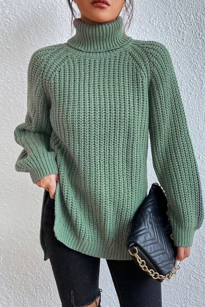 Suéteres casuales básicos de cuello alto lisos (5 colores)