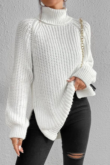 Suéteres casuales básicos de cuello alto lisos (5 colores)