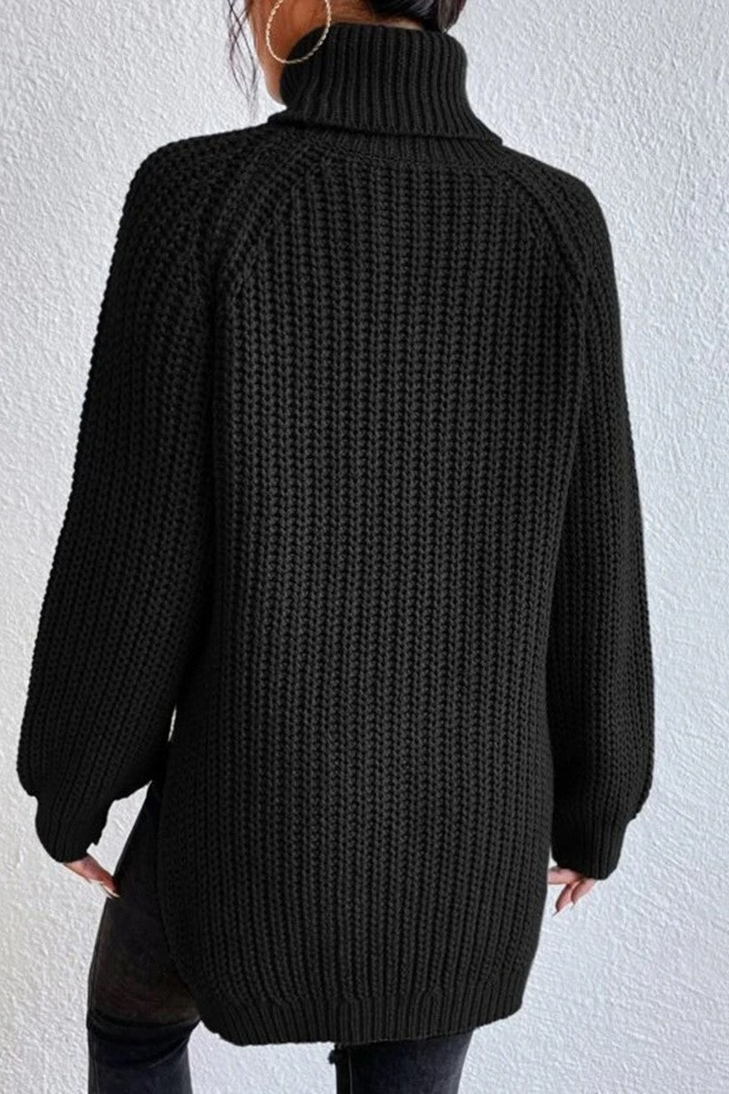 Suéteres casuales básicos de cuello alto lisos (5 colores)
