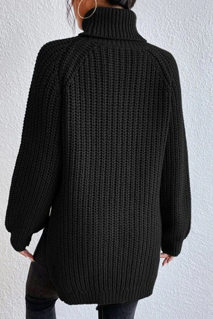 Suéteres casuales básicos de cuello alto lisos (5 colores)