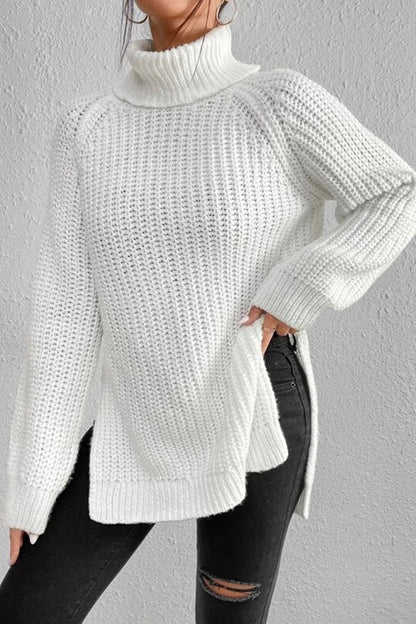 Suéteres casuales básicos de cuello alto lisos (5 colores)