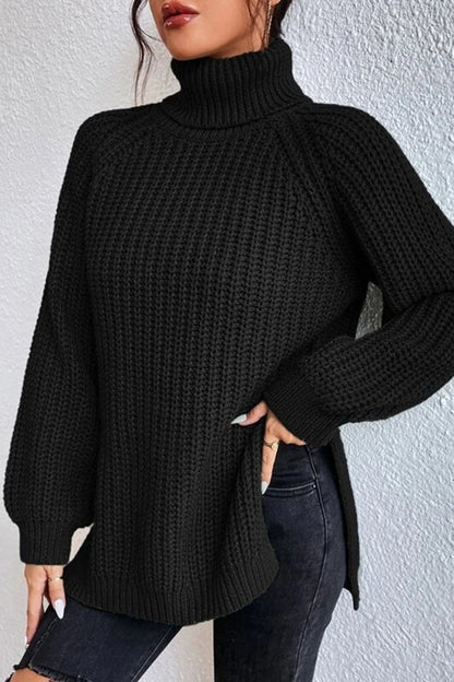 Suéteres casuales básicos de cuello alto lisos (5 colores)