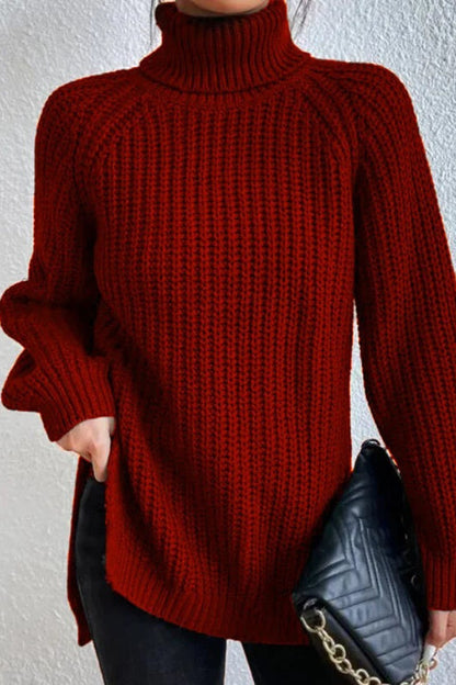 Suéteres casuales básicos de cuello alto lisos (5 colores)