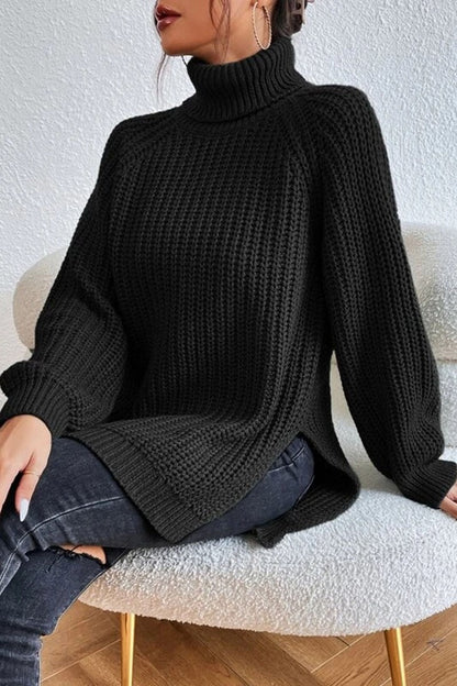 Suéteres casuales básicos de cuello alto lisos (5 colores)