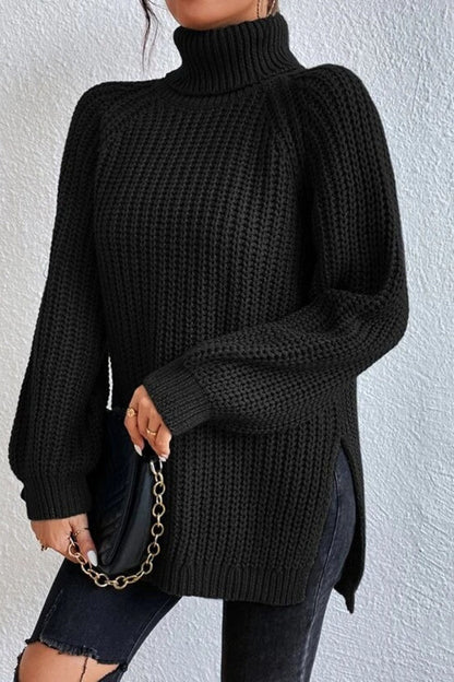 Suéteres casuales básicos de cuello alto lisos (5 colores)