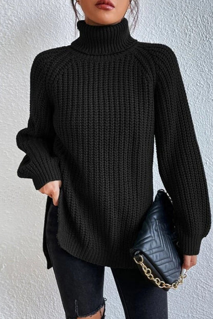 Suéteres casuales básicos de cuello alto lisos (5 colores)