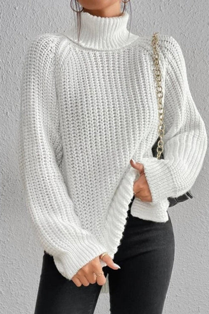 Suéteres casuales básicos de cuello alto lisos (5 colores)