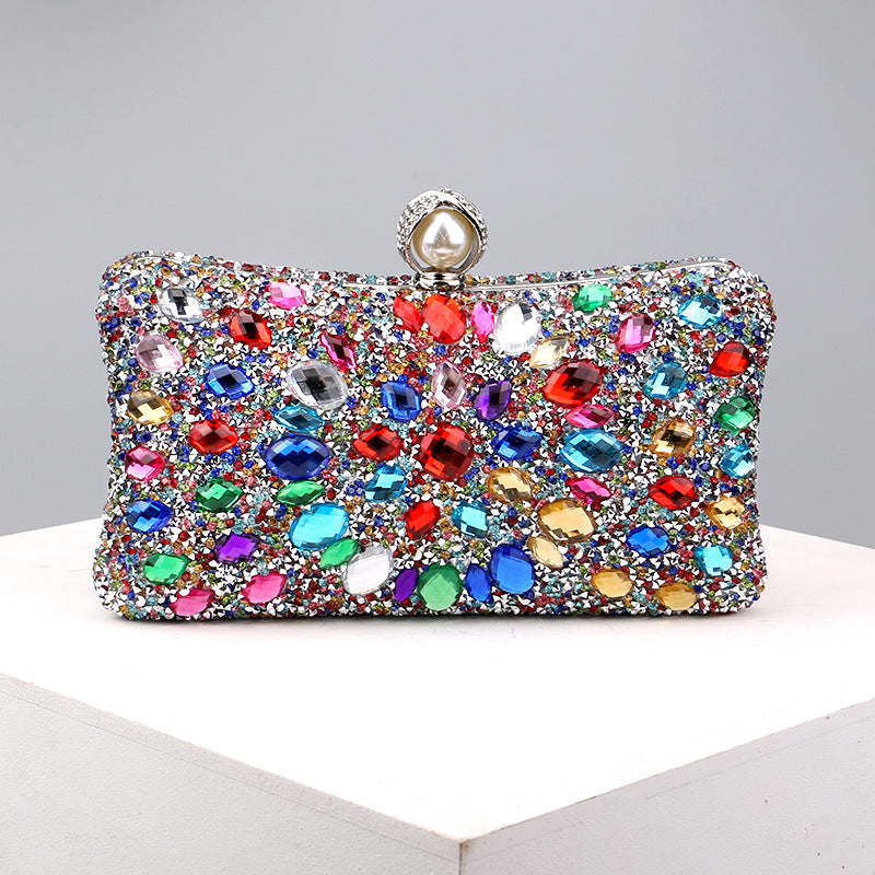 Bolsos casuales con cadenas de patchwork y diamantes de imitación