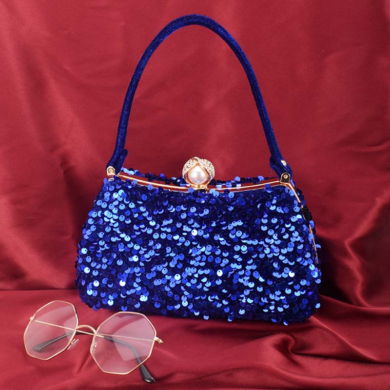 Bolsos formales de lentejuelas con patchwork