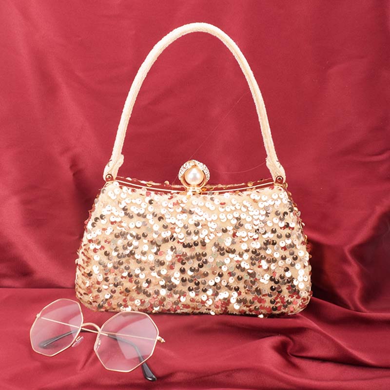Bolsos formales de lentejuelas con patchwork