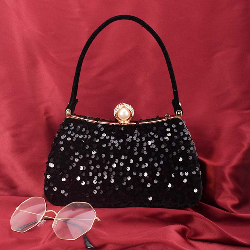 Bolsos formales de lentejuelas con patchwork