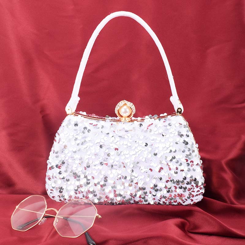Bolsos formales de lentejuelas con patchwork