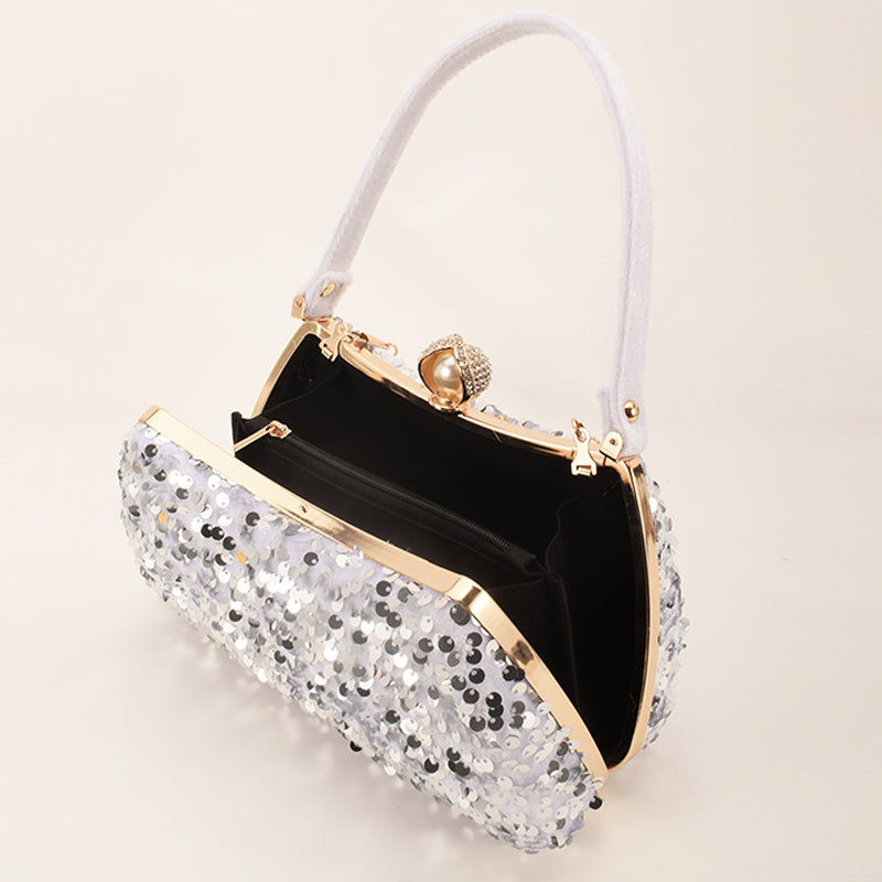 Bolsos formales de lentejuelas con patchwork