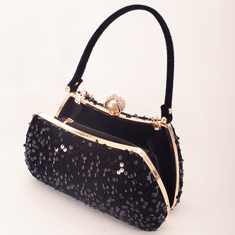 Bolsos formales de lentejuelas con patchwork