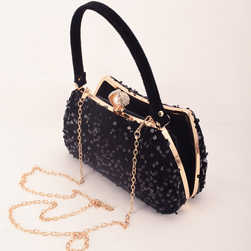 Bolsos formales de lentejuelas con patchwork
