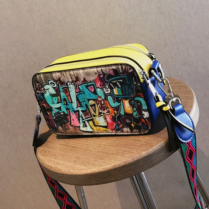Bolsos casuales con parches de grafiti