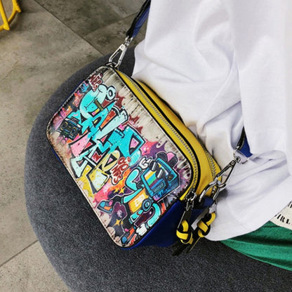 Bolsos casuales con parches de grafiti