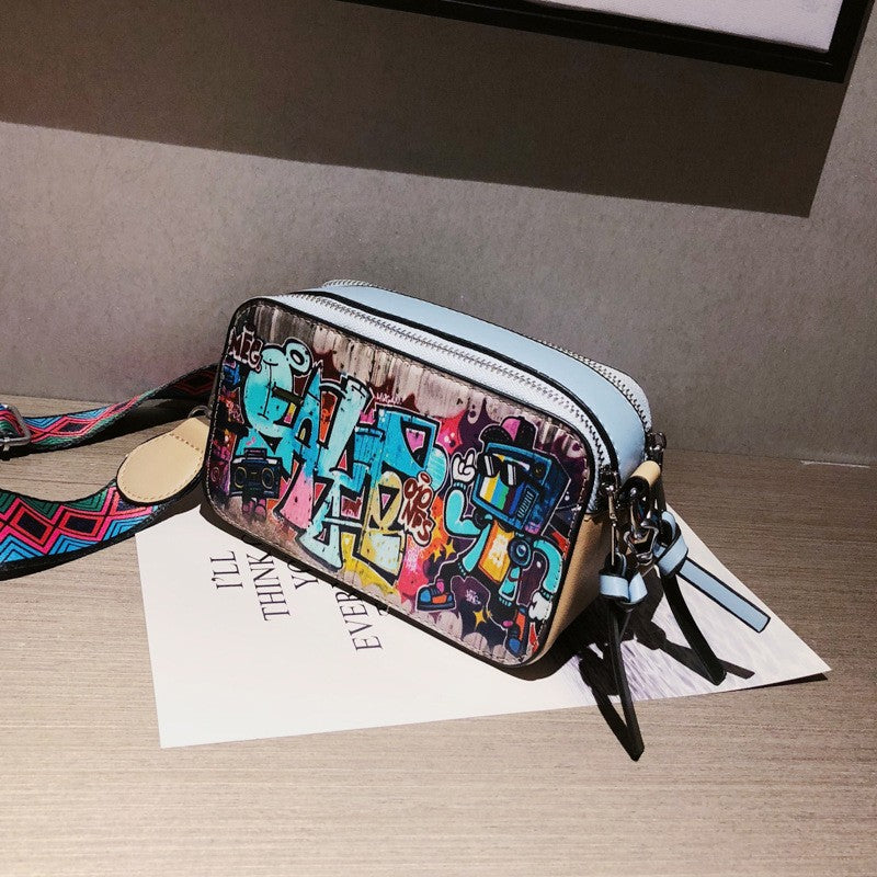 Bolsos casuales con parches de grafiti