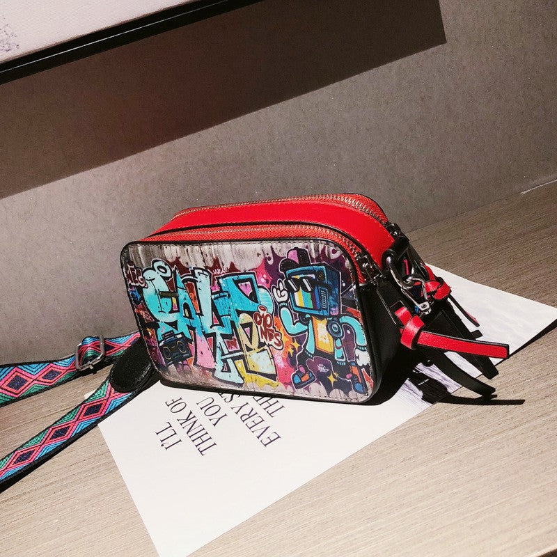 Bolsos casuales con parches de grafiti